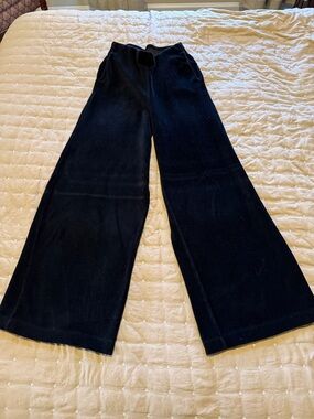Marks & Spencer Wide Leg Black Corduroy Pants